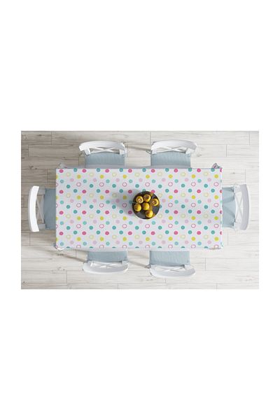 Realhomes Față de masă, pudră cu buline, design special, modern rezistent la pete-120x140 cm