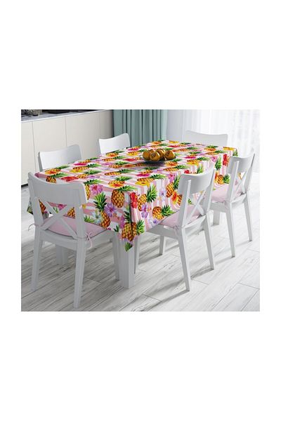 Realhomes Fata de Masa Roz Floor Ananas Design Special rezistenta la pete - 140 X 180 cm