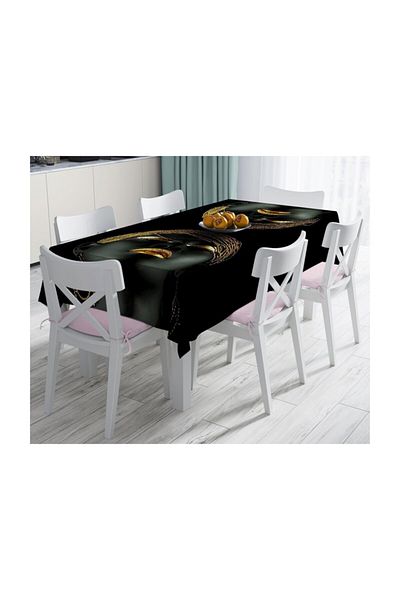 Realhomes Față de masă decorativă modernă, rezistentă la pete, pentru femei negre, 120x140 cm