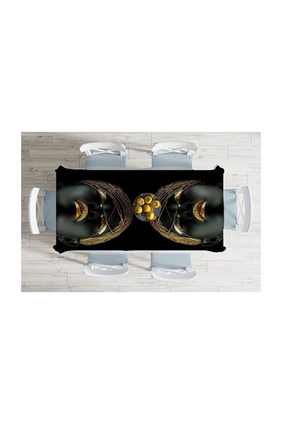 Realhomes Față de masă decorativă modernă, rezistentă la pete, pentru femei negre, 120x140 cm