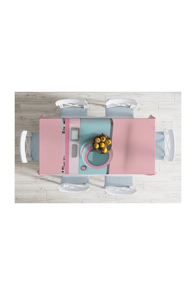 Realhomes Fata de Masa Modelata Conceptul de Anul Nou cu Fond Roz - 140 X 180 cm