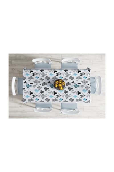Realhomes Față de masă rezistentă la pete cu design cu plante de deșert cu puncte-120x140 Cm