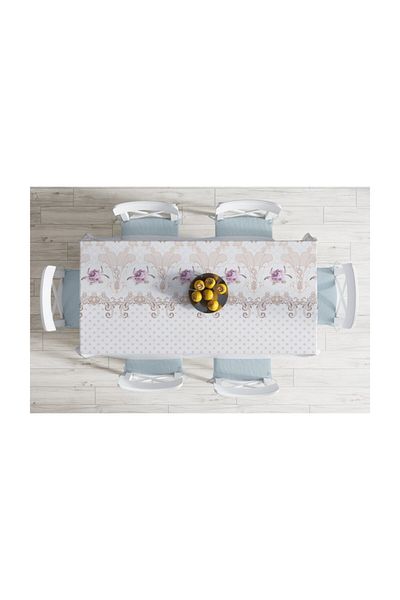 Realhomes Față de masă cu imprimare digitală cu design special, rezistentă la pete - 140 X 180 Cm