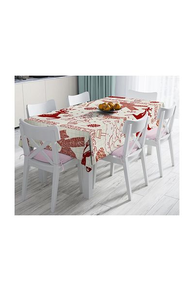 Realhomes Față de masă rezistentă la pete cu imprimare digitală cu design special - 140 X 180 cm