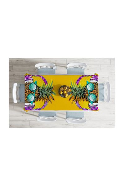 Realhomes Față de masă decorativă, rezistentă la pete, design Summer Pineapple-120x140cm