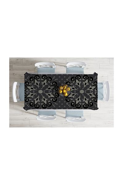 Realhomes Față de masă cu imprimare digitală cu design special, rezistentă la pete - 140 X 180 Cm