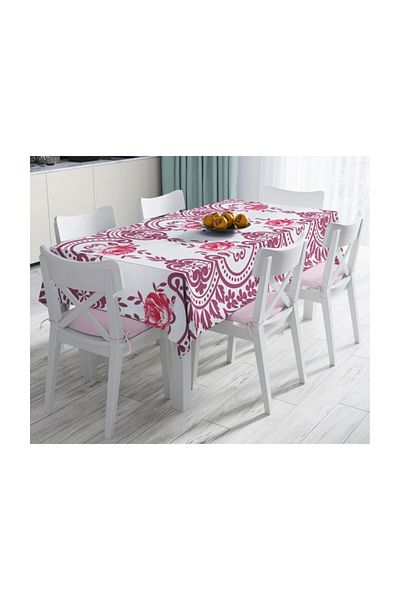 Realhomes Față de masă cu imprimare digitală cu design special, rezistentă la pete - 140 X 180 Cm