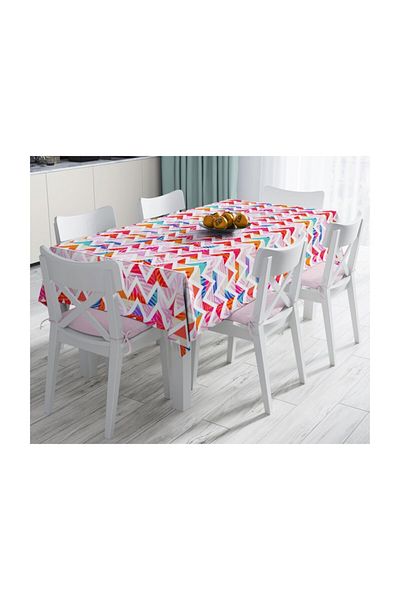 Realhomes Față de masă modernă rezistentă la pete cu model geometric cu podea colorată-140x260 cm
