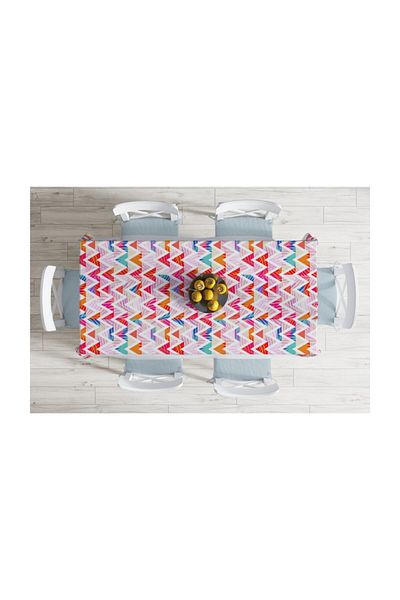Realhomes Față de masă modernă rezistentă la pete cu model geometric cu podea colorată-140x260 cm