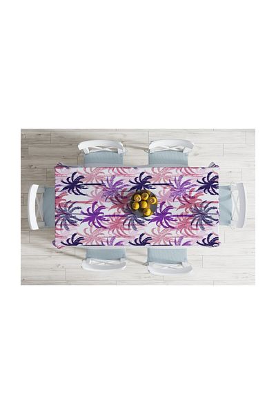 Realhomes Față de masă rezistentă la pete cu modele de ananas cu culori pulbere-140x260 cm