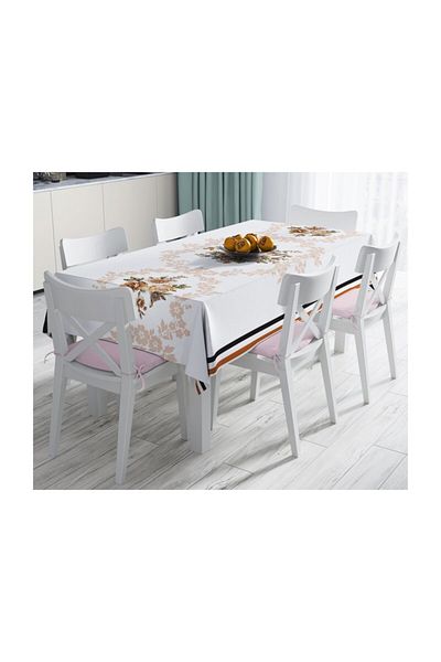 Realhomes Față de masă cu imprimare digitală cu design special, rezistentă la pete - 140 X 180 Cm