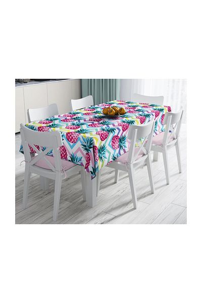 Realhomes Față de masă colorată cu model în zig-zag cu design modern, rezistentă la pete, ananas-120x140 cm