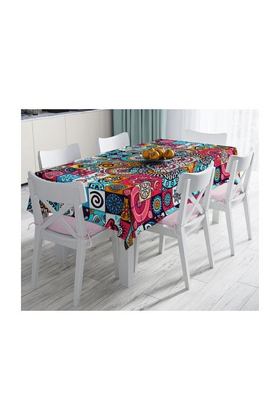 Realhomes Mosaic Patterned Special Design Stain Resistant Tablecloth-120x140 cm