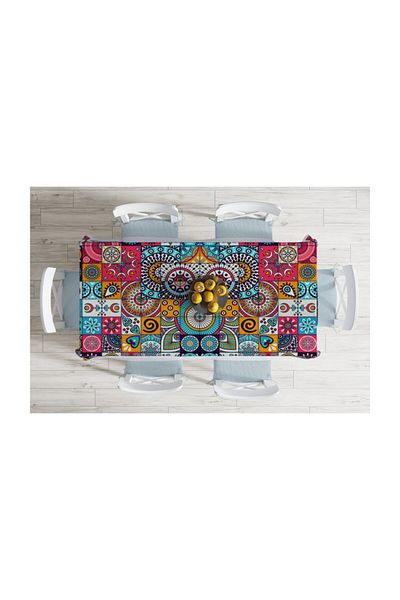 Realhomes Mosaic Patterned Special Design Stain Resistant Tablecloth-120x140 cm