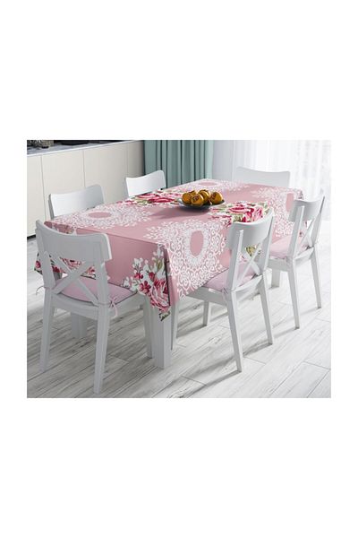Realhomes Față de masă rezistentă la pete cu imprimare digitală cu design special - 140 X 180 cm