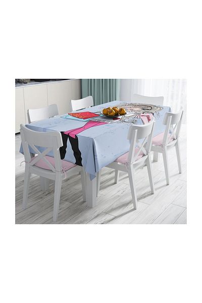 Realhomes Fashion Girl Special Design Digital Printed Tablecloth - 140 X 180 Cm
