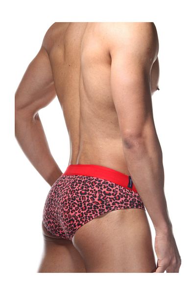 darkzone Men's Leopard Patterned Red Cotton Slip