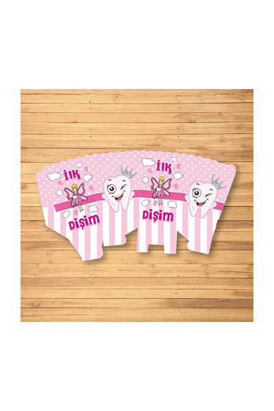 Parti Furyası Tooth Wheat My First Tooth Came Out Tooth Mevlidi Themed Pink Popcorn Box Corn Box