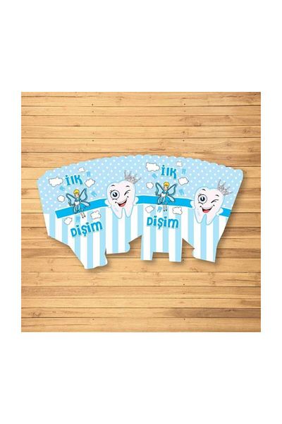 Parti Furyası Tooth Wheat My First Tooth Came Out Tooth Mevlidi Themed Blue Popcorn Box Corn Box