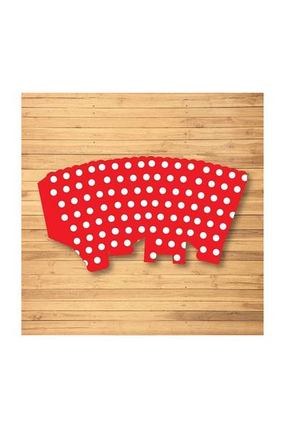 Parti Furyası Red Polka Dot Themed Popcorn Box Corn Box