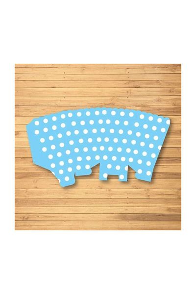 Parti Furyası Blue Polka Dot Themed Popcorn Box Corn Box