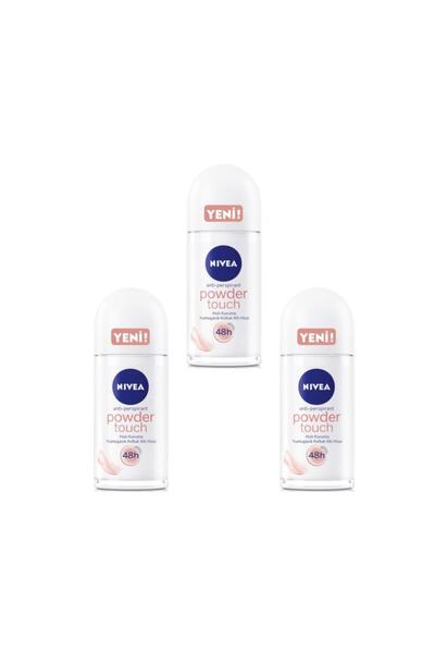 NIVEA Deo Roll-on Kadın Deodorant Invisible Powder Touch 50 Ml 3 Adet