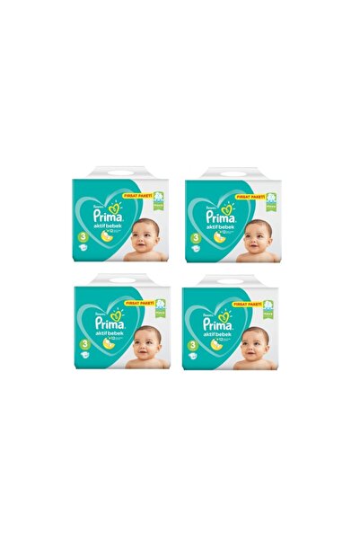 Prima Bebek Bezi Aktif Bebek 3 Beden 27*4=108 Adet Bez 6-10 Kg 2020 Mart Yeni...