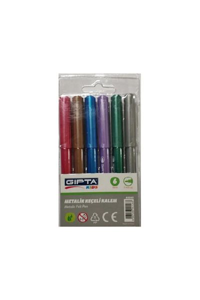 Gıpta 6-Piece Metallic Felt Tip Pen