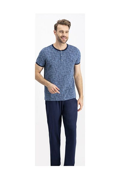 Arnetta Set de pijamale pentru bărbați, cu mâneci scurte, pantaloni lungi
