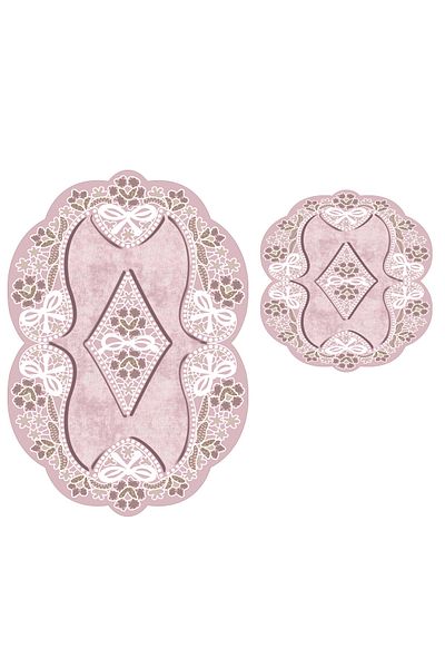 Alanur Home Σετ μπάνιου Yasemin Laser Cut 2 τεμαχίων St 210158 pu