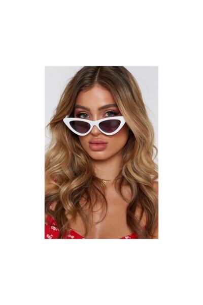 Makro Optik Cat Eye Retro Beyaz Bayan Güneş Gözlüğü