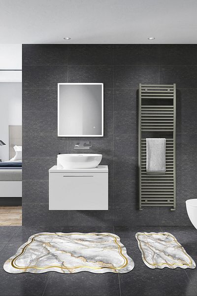 Alanur Home Set de baie din 2 piese Alanur Çiğdem tăiat cu laser St 210189 gr