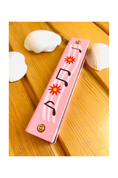 HAKSAL GÜMÜŞÇÜLÜK Pembe Notalı Ahşap Mızıka