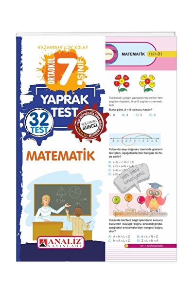 Analiz Yayınları Analiz 7.sınıf Matematik Yaprak Test