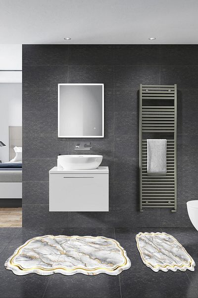 Alanur Home Set de baie din 2 piese Alanur Çiğdem tăiat cu laser St 210191 gl
