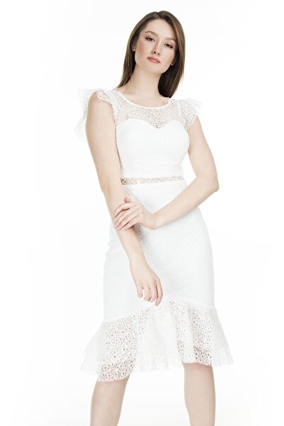 Saygın Вечірня сукня з мереживними деталями ЖІНОЧА ВЕЧІРНЯ СУКНЯ 050333