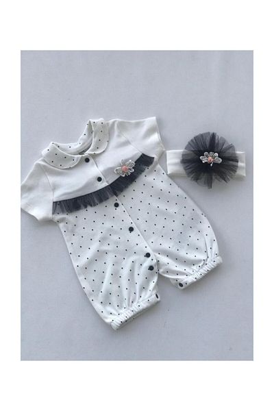 Eda Baby Eda Bebe Polka Dot Short Jumpsuit
