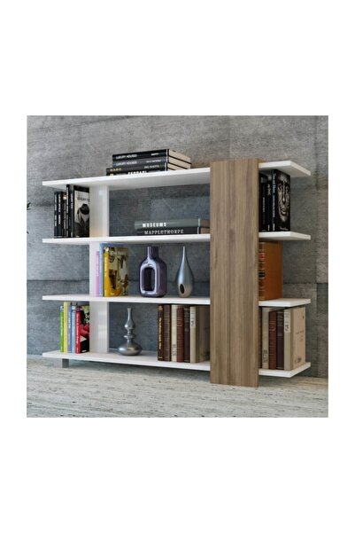 Kitaplık Su 3 Raflı Beyaz Teak
