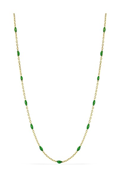 MySilvers Mineli Zincir Kolye Kadın Altın