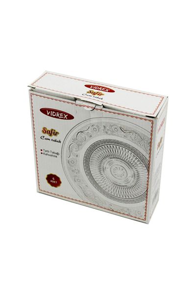 Vidrex Sapphire 6-Piece Glass Cake Plate