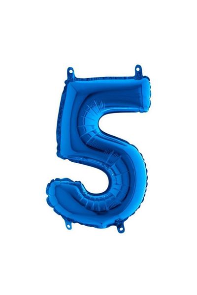 Parti Furyası 5 Years Old Balloon Number Balloon Blue Color 40 Inch Foil Balloon 100 cm