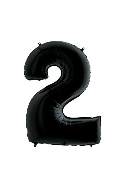 Parti Furyası بالون رقم عمره عامين، لون أسود، 40 بوصة، بالون فويل 100 سم