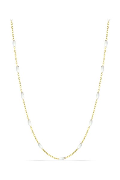 MySilvers Mineli Zincir Kolye Kadın Altın