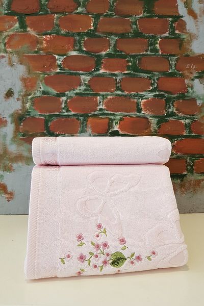 Özdilek Jasmin Embroidered 2-Piece Towel - Powder