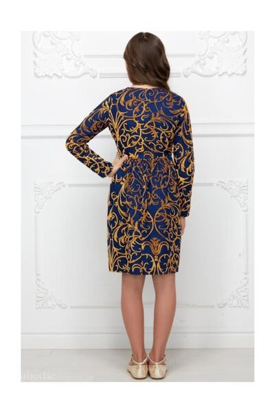 Faberlic Blue Long Sleeve Print Dress for Girls 2-3 Years Old 60685