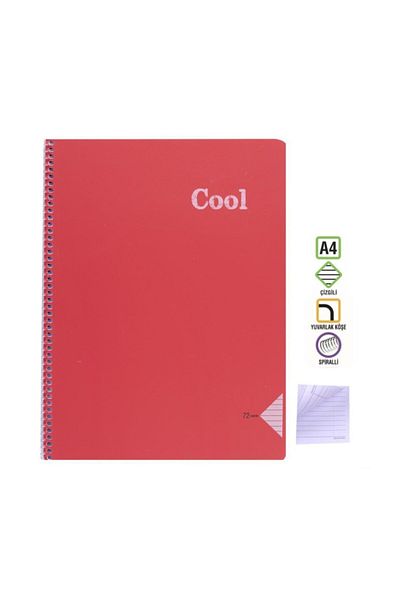 KESKİN COLOR Caiet Sharp A4 72 Yp. Spr în dungi. pp. Kpk. Roșu rece