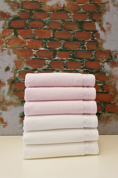 Özdilek Jasmin 6-Piece Towel Pink - Cream