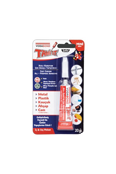 Vodabond 3652 Tamir Et Hızlı Kuruyan Çok Amaçlı Yapıştırıcı 20 Gr Şeffaf