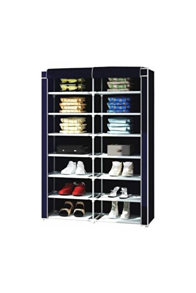 KalyonHome İki Bölmeli Çelik Profilli Bezdolap Ve Ayakkabılık Kumaş Gardırop