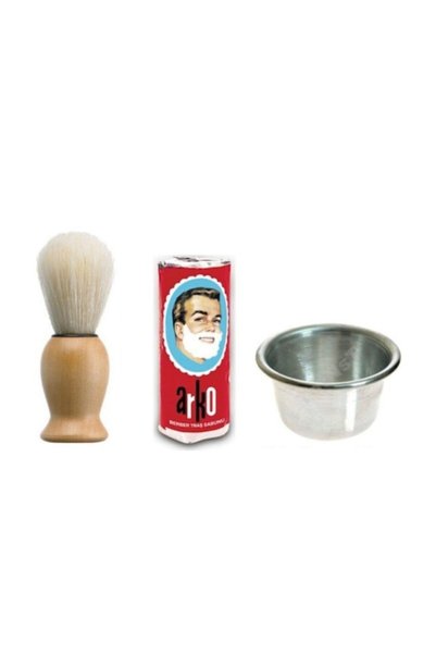 ARKO Sakal Fırçası + Arko Sabun + Köpürtme Tası Tıraş Seti